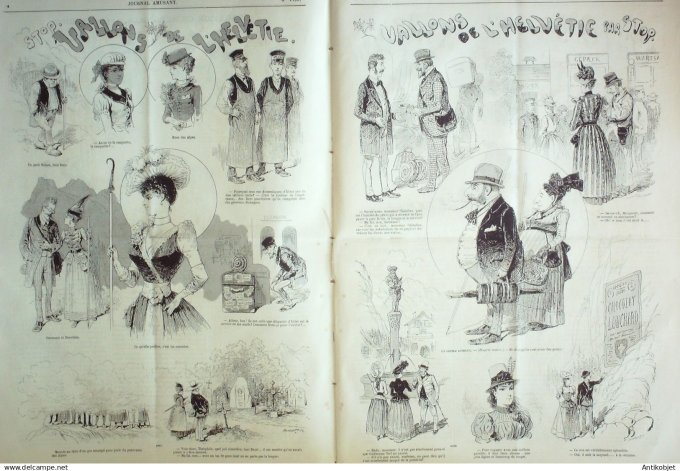 Le Journal Amusant 1889 # 1725 Vallons de l'Helvetie par Stop