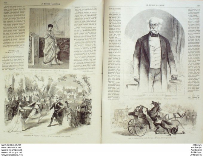 Le Monde illustré 1870 n°685 Lude (72) Belgique Bruxelles Neuilly (92) Portugal  Canal St Martin