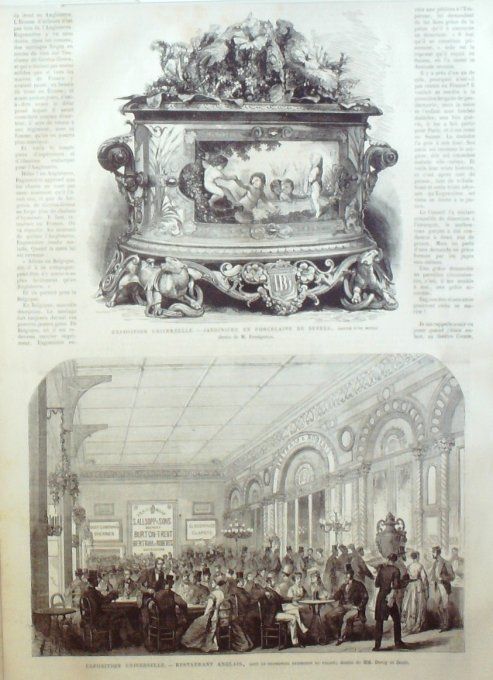 L'Univers illustré 1867 # 666 Chine Tartare types Algérie Tunis Londres Tattersall Cherchell 