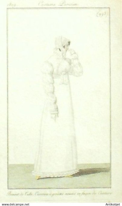 Costume Parisien 1809 # 993 (eau forte) Canezou à  pointes