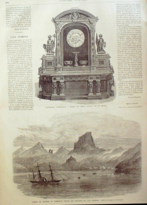 L'Univers illustré 1867 # 667 Chine Formose Italie Aquapendente Russie Nijni-Novogorod Inde Calpée