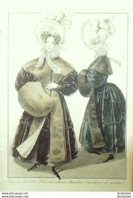 Gravure Mode Costume Parisien 1830 # 2850 (eau forte old Fashion plate