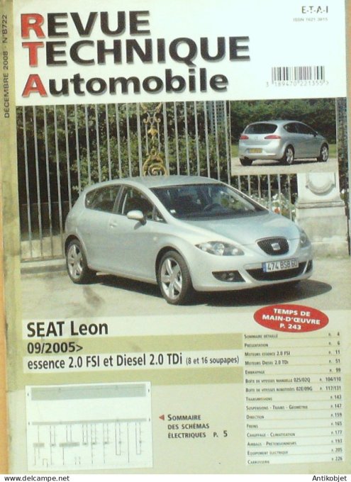 Revue Tech. Automobile 2008 n°B722 Seat Leon