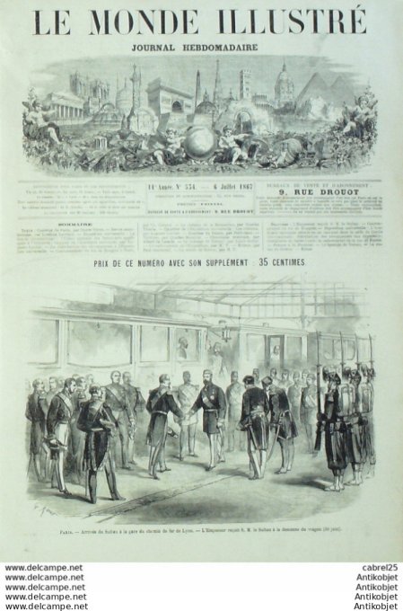 Le Monde illustré 1867 n°534 Hongrie Pesth Empereur D'autriche Annonay (07) Ternay (69)