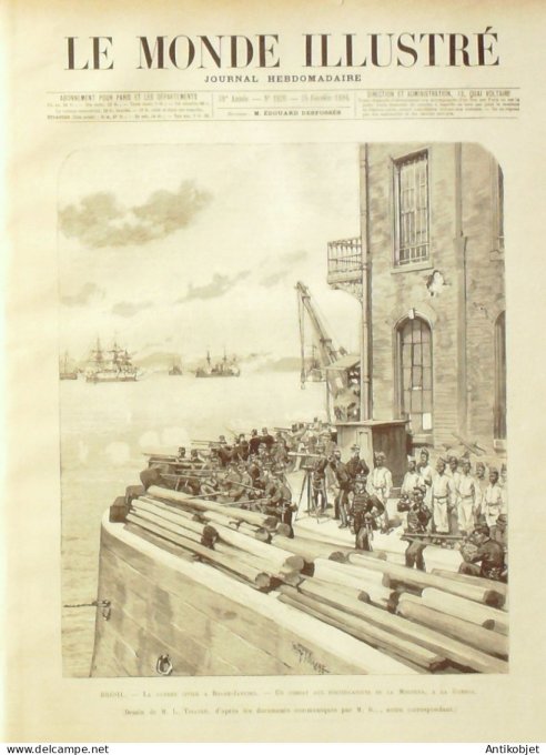 Le Monde illustré 1894 n°1926 Brésil Rio-de-Janeiro Maroc Kob-Souera Mouley-Hassan vélocipédie