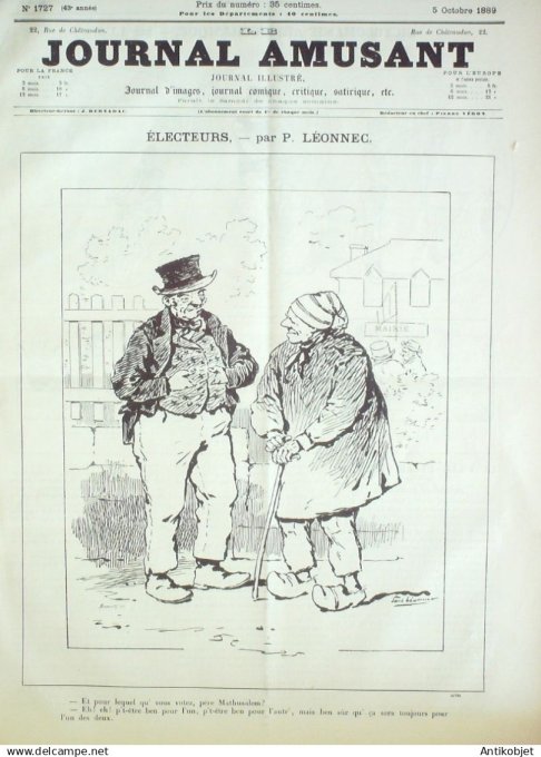 Le Journal Amusant 1889 # 1727 Bicyclomanie Aristocratique par Luc