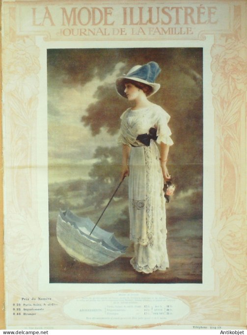 La Mode illustrée journal 1911 n° 35 Toilettes Costumes Passementerie