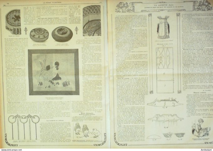 La Mode illustrée journal 1911 n° 35 Toilettes Costumes Passementerie
