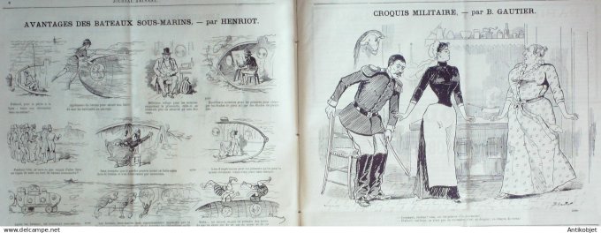 Le Journal Amusant 1889 # 1727 Bicyclomanie Aristocratique par Luc