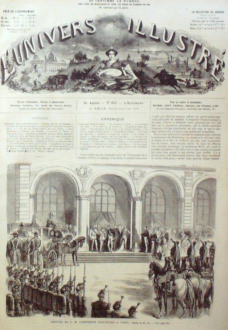 L'Univers illustré 1867 # 668 Autriche Vienne Chine maison de thé Grèce Canada Balmoral