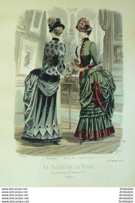 Gravure Mode Salon 1883 #  661 (Old Fashion plate)