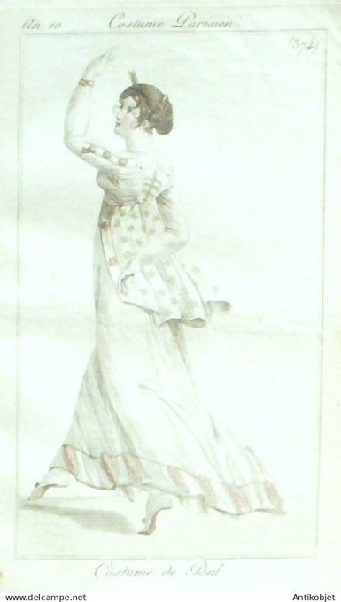 Costume Parisien 1802 an 10 # 374 (eau forte) Costume de bal