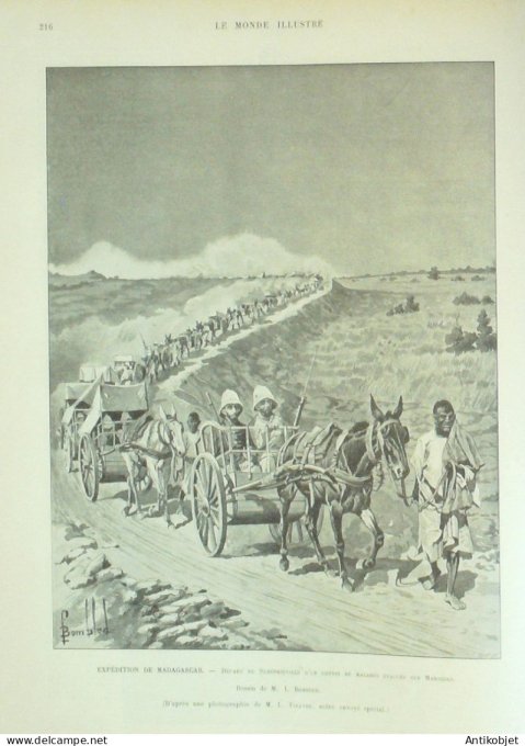 Le Monde illustré 1895 n°2010 Villeneuve-l'Etang (78) Louis Pasteur Toulouse (31) Madagascar Marolol