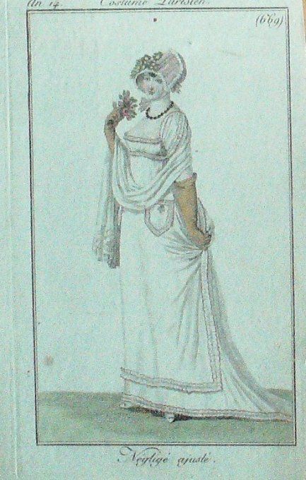Gravure Mode Costume Parisien 1806 # 669 (eau forte old Fashion plate