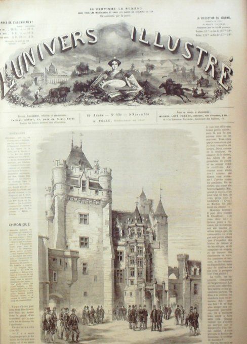 L'Univers illustré 1867 # 669 Pierrefonds (60) Jerusalem Ethiopie Tolède Japon Taïkoun Egypte 