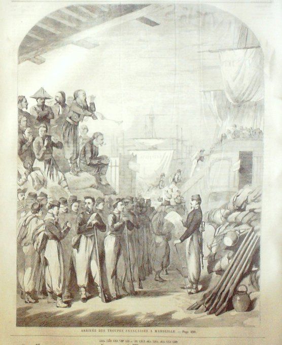 L'Univers illustré 1859 #  66 Marseille (13) troupes françaises Diaz de la Pena