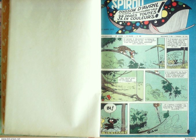 Album Spirou 61 Dupuis (n°989-998) 1957 (28-03 au 30-05) Eo complet
