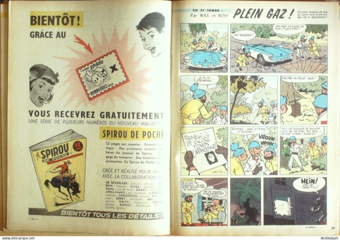 Album Spirou 61 Dupuis (n°989-998) 1957 (28-03 au 30-05) Eo complet