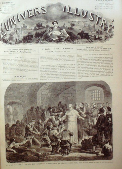 L'Univers illustré 1867 # 670 Siam Cérémonie Italie Civita-Vecchia Tivoli Belgique  MunichTervueren 