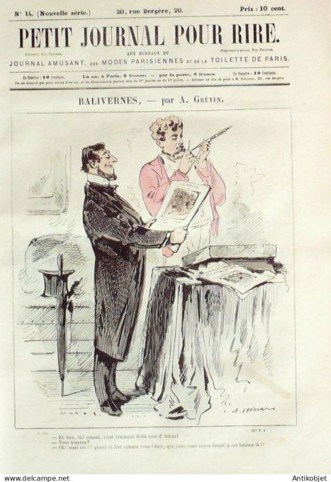Petit journal pour Rire 1868 #   14 Les Domestiques a Paris Darjou