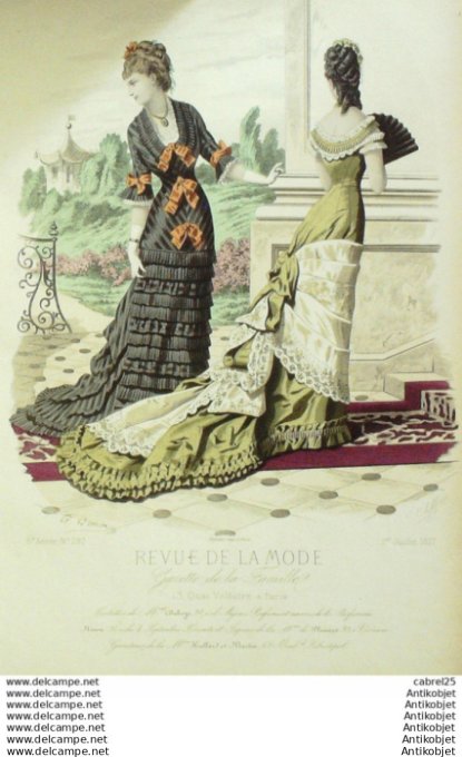 Gravure Mode La Gazette 1877 # 287 (Old Fashion plate)