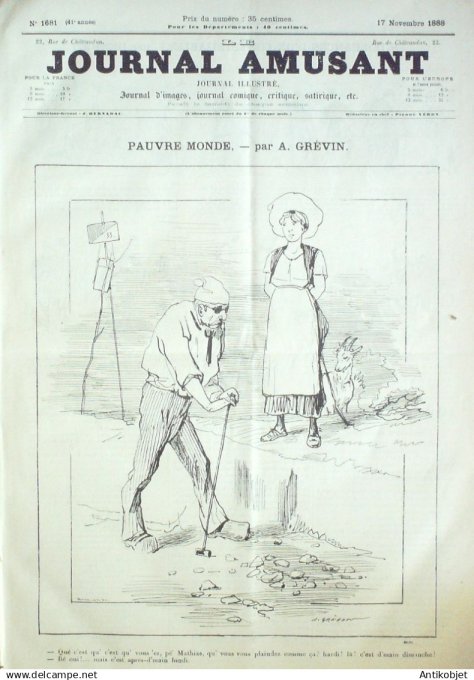 Le Journal Amusant 1889 # 1681 l'Ambigu la porteuse de pain par Mars