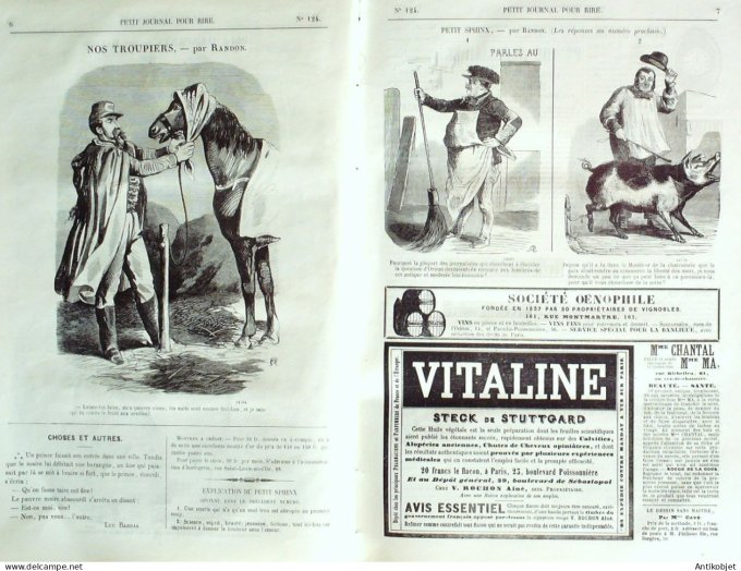 Petit journal pour Rire 1858 # 124 Musiciens Girin