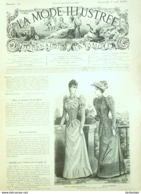 Mode illustree 1891 Lot de 10 journaux