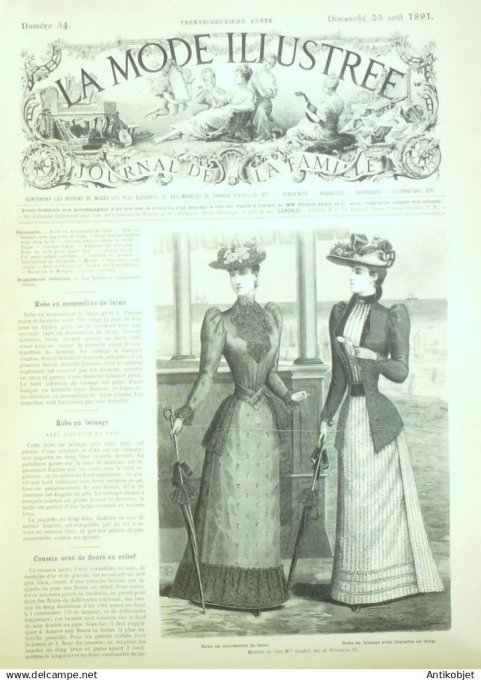 Mode illustree 1891 Lot de 10 journaux