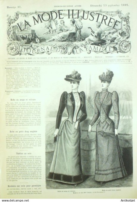 Mode illustree 1891 Lot de 10 journaux