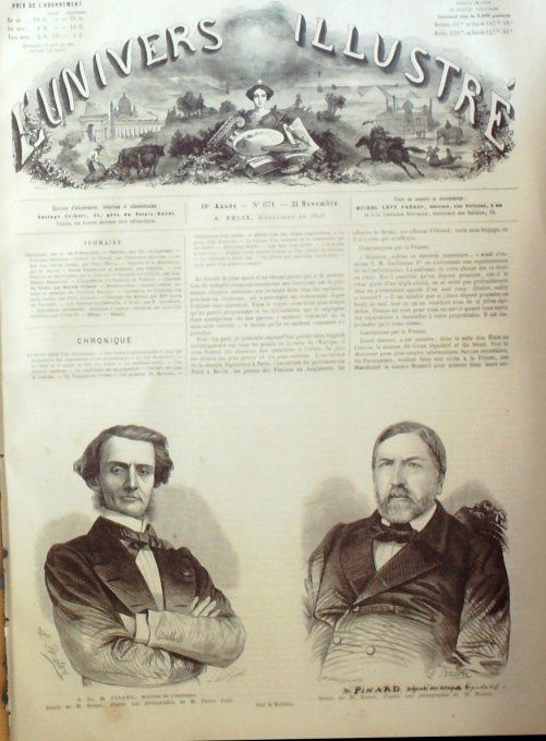 L'Univers illustré 1867 # 671 Italie Caracalla MAutriche Vienne Ethiopie Cipayes Manchester Fénians 