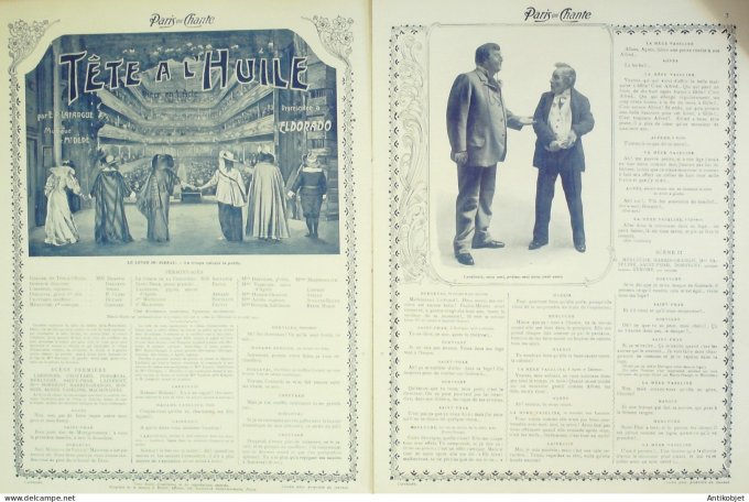 Paris qui chante 1903 #37 Dranem Mistinguette Albens RoscaTête à l'huile