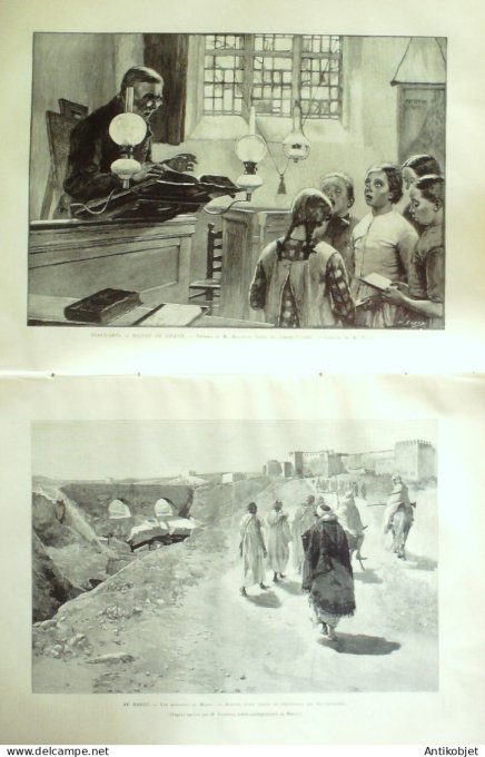 Le Monde illustré 1891 n°1804 Algérie El-Goleah Lorient (56) Maroc Fez Aït-Chorkmon