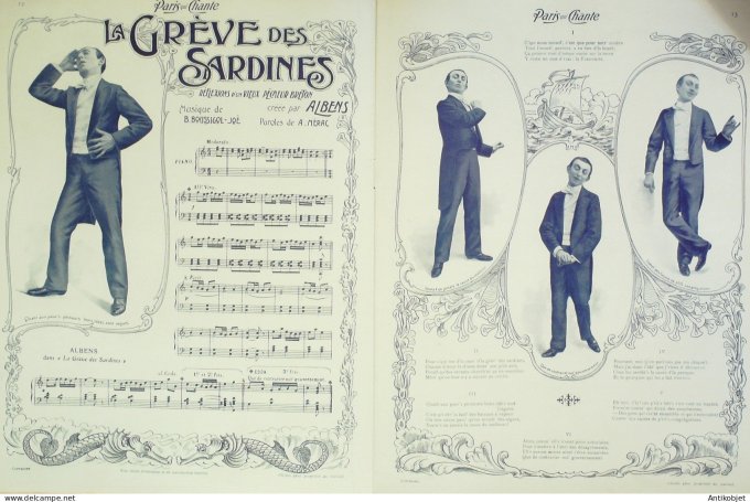 Paris qui chante 1903 n° 37 Dranem Mistinguette Albens RoscaTête à l'huile