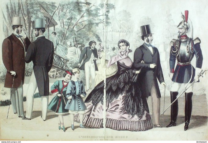 Gravure Mode Le Coupeur 1859- 7 (Old Fashion plate) Rare Amazone