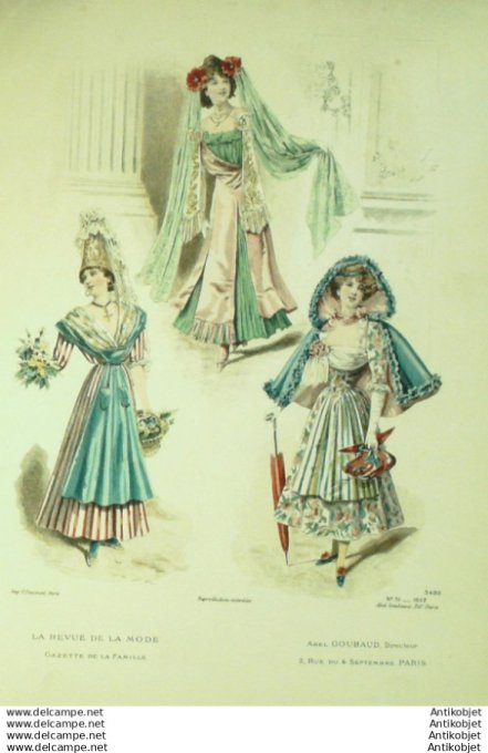 Gravure de mode La Gazette 1897 # 51 Travestissements