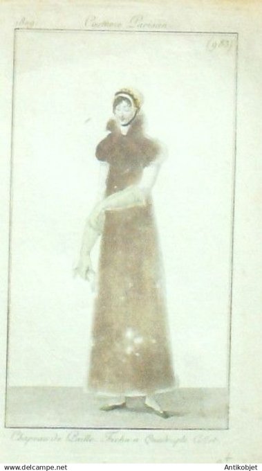 Costume Parisien 1809 # 983b (eau forte) Fichu à  quadruple collet