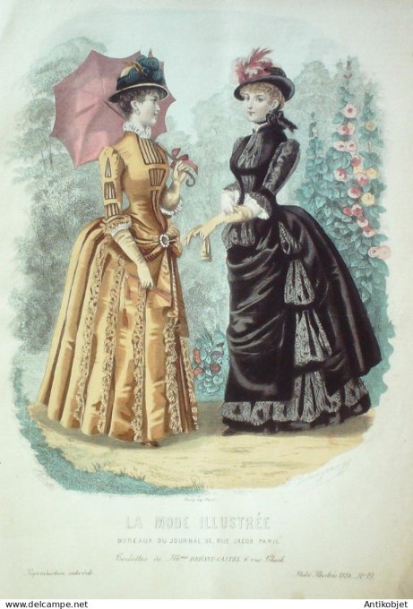 Gravure Mode illustree 1884 # 19 (Old Fashion plate)