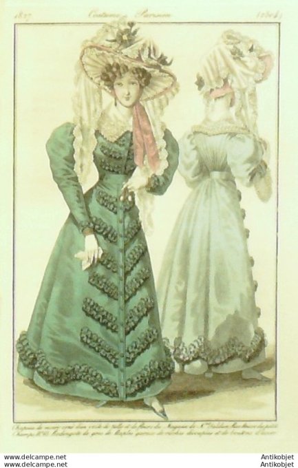 Costume Parisien 1827 # 2504 Habit et redingote homme de drap