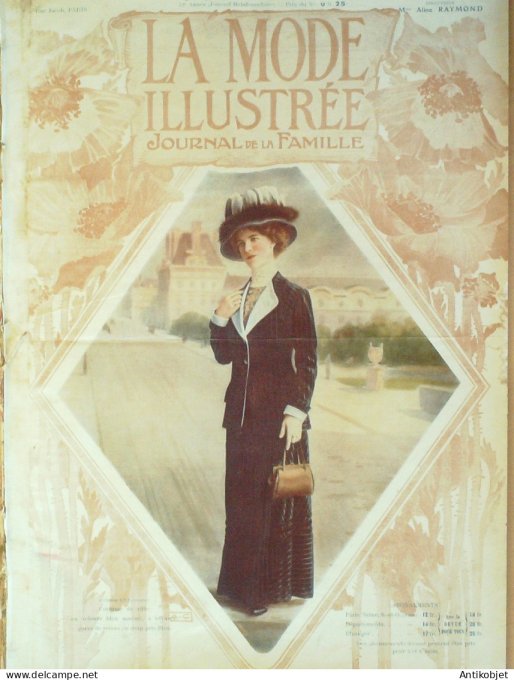 La Mode illustrée journal 1911 n° 02 Toilettes Costumes Passementerie