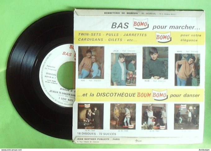 Pena Luis Orchestre 45T EP Disk 5 Little Carolina (pub bas Bomo) 1961