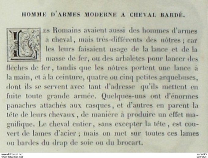 Italie Homme d'armes à cheval bardé 1859