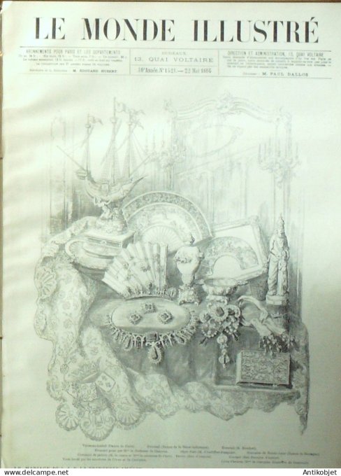 Le Monde illustré 1886 n°1521 Victor Hugo Chine Tonkin Hyères (83) Amanites