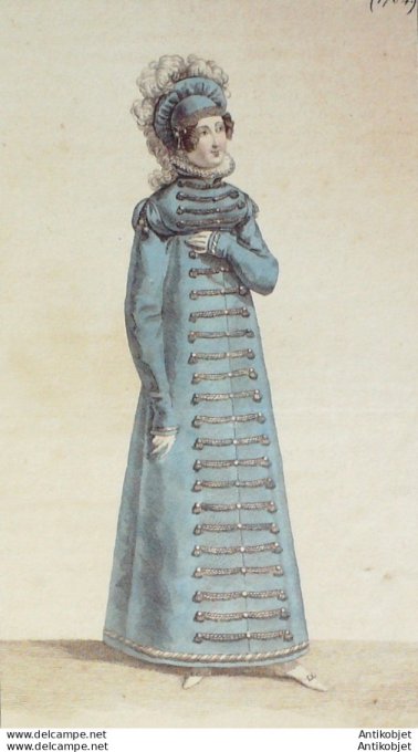 Costume Parisien 1818 # 1704 Toque velours & Brandebourgs