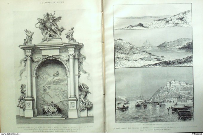 Le Monde illustré 1886 n°1521 Victor Hugo Chine Tonkin Hyères (83) Amanites