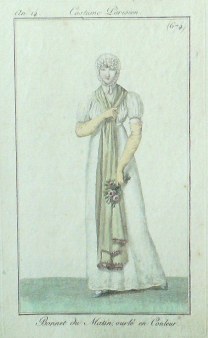 Gravure Mode Costume Parisien 1806 # 674 (eau forte old Fashion plate