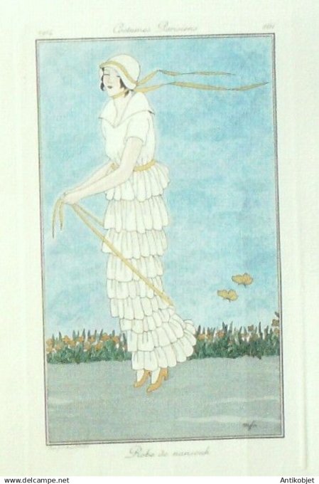 Gravure Costume Parisien 1914 #161 Franc-Nohain Madeleine (eau forte) Robe