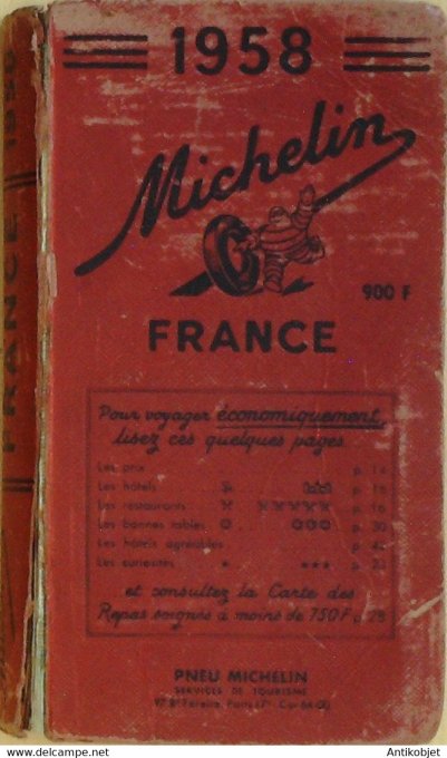 Guide rouge MICHELIN 1958 51ème édition France