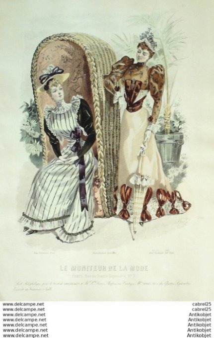 Gravure Mode Le Moniteur 1892 # 29 (Old Fashion plate)