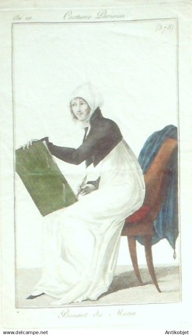 Costume Parisien 1802 an 10 # 378 (eau forte) Bonnet du matin